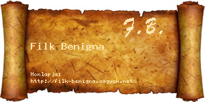 Filk Benigna névjegykártya